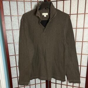 Banana Republic Men's Brown Zip-Up Sweater with corduroy elbow patches Large